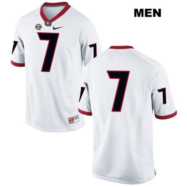 Georgia Bulldogs Men's Lorenzo Carter #7 NCAA No Name Authentic White Nike Stitched College Football Jersey EDP3856SG